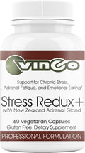 Vinco Inc - Stress Redux+ Advanced Adrenal &amp Cortisol Daily Supplement | (60 Capsules) | Reduce Stress &amp Fatigue | Supports Mood Balance Focus &amp Emotional Well-Being | Gluten Free