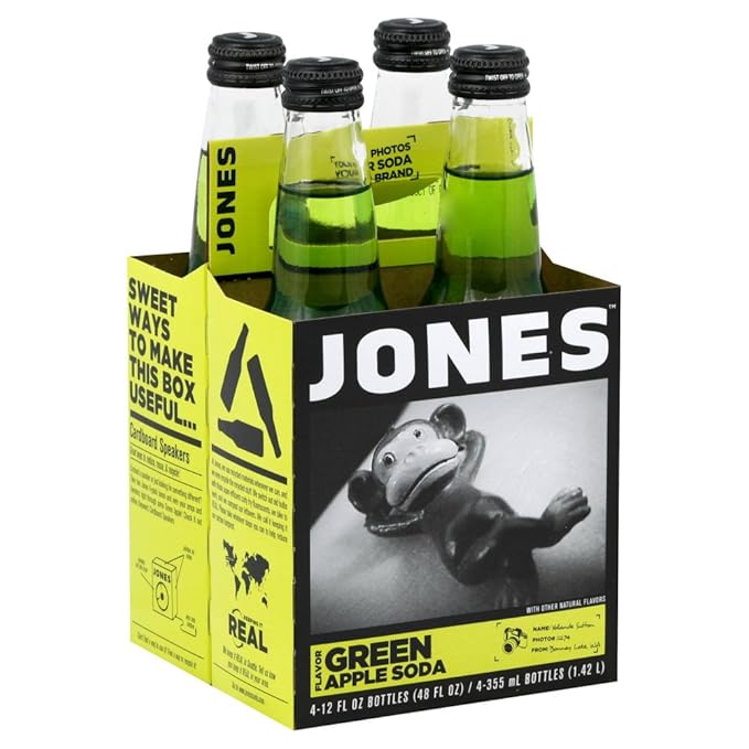 Jones Soda Co Soda Green Apple 6/4/12 Oz