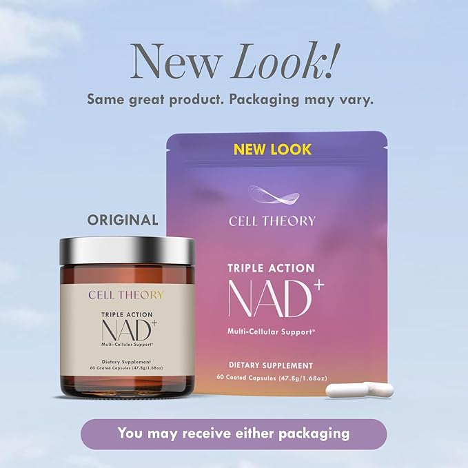 NAD+ Supplement – Triple Action Liposomal NAD+ &amp NADH Formula for Cellular Energy Mitochondrial Support and Longevity Developed by Dr. Halland 60 Capsules (30-Day Supply)