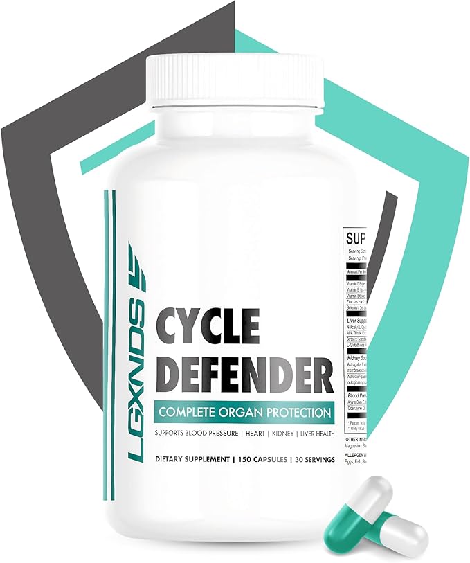 LGXNDS Cycle Defender Organ Superfood - Liver Kidney &amp Heart Health Supplement with NAC Milk Thistle CoQ10 &amp Astragalus for Detox Immunity &amp Blood Pressure Support On/Off Cycle - 1 Mo