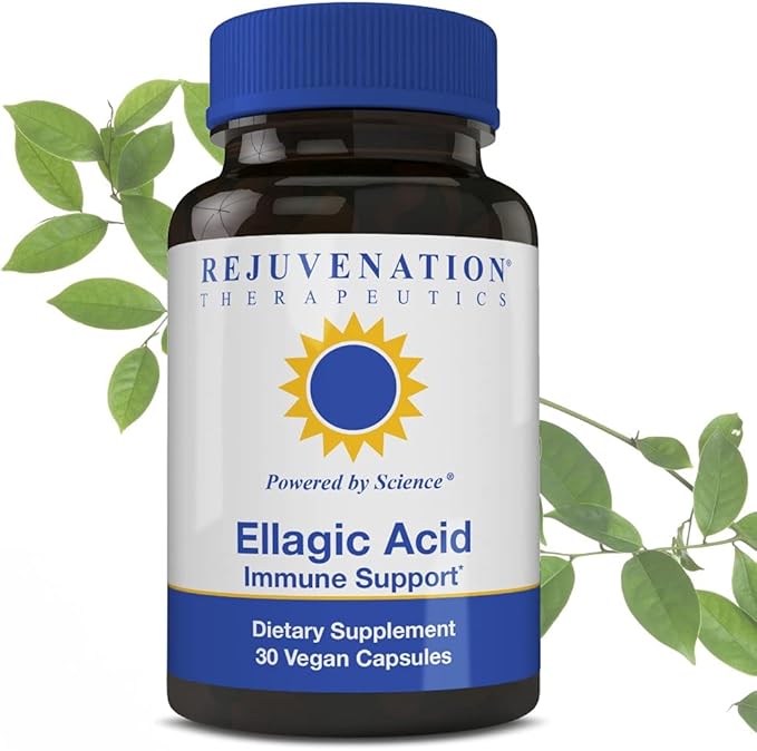 Rejuvenation Therapeutics High Potency Ellagic Acid Capsules 250mg | Improve Immunity &amp Eliminate Oxidative Stress | Premium Organic &amp Vegan | 30 Capsules 250 mg