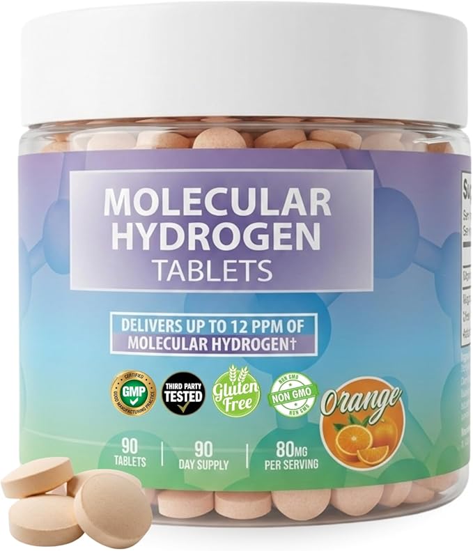 BODY C.E.O. Hydrogen Water Tablets with Magnesium | Molecular Hydrogen Tablet for Drinking Water | Support Energy Focus &amp Antioxidant Balance | Vegan &amp Gluten Free Supplement| 90 Count (Orange