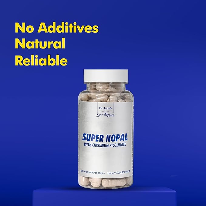 Santo Remedio Super Nopal Exclusive Formula with Nopal Gurmar (Gymnema Silvestre) Chromium Picolinate and Vanadyl Sulfate. 60 Capsules (30 Servings) (3)