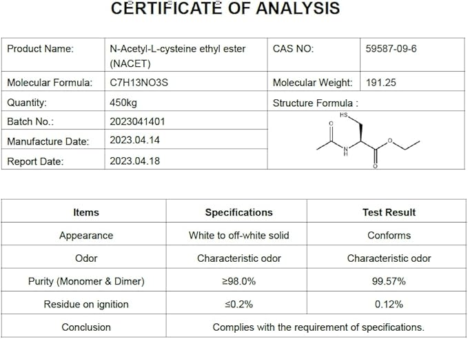 GlyNAC-ET NAC Supplement N-Acetyl Cysteine Ethyl Ester - 20x More Bioavailable - Glycine &amp N-Acetylcysteine Ethyl Ester Anti Aging Supplement Boost Glutathione 60 Capsules - Nutri - 3rd Party Te