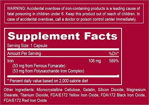 Tandem- 106 mg Elemental Iron- Easy to Swallow-High Tolerability -Odorless &amp Tasteless