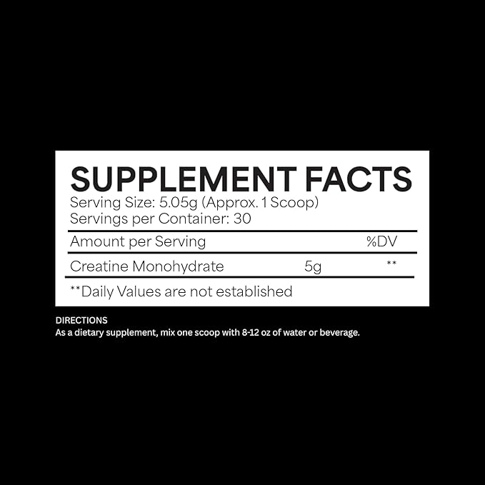 Creatine Powder | 5g Creatine Monohydrate per Serving| Third Party Tested | Muscle Strength &amp Recovery | 30 Servings (Unflavored)