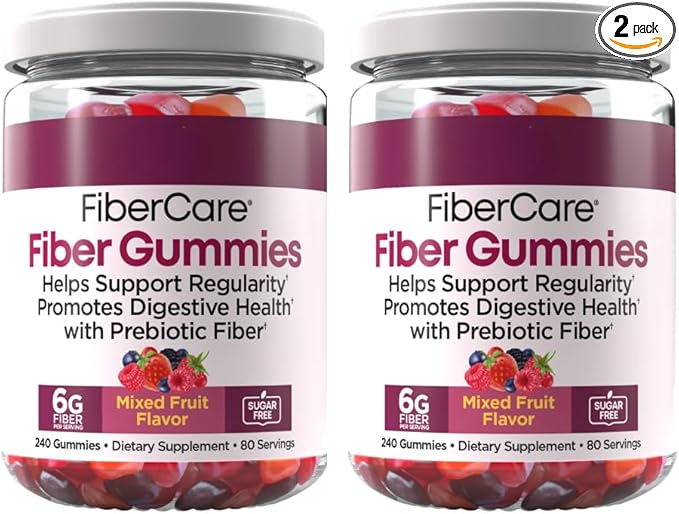 Fiber Care Gummies 240 ct 80 Servings 6g of Fiber Per Serving Help Supports Regularity &amp Promote Digestive Health Pack of 2