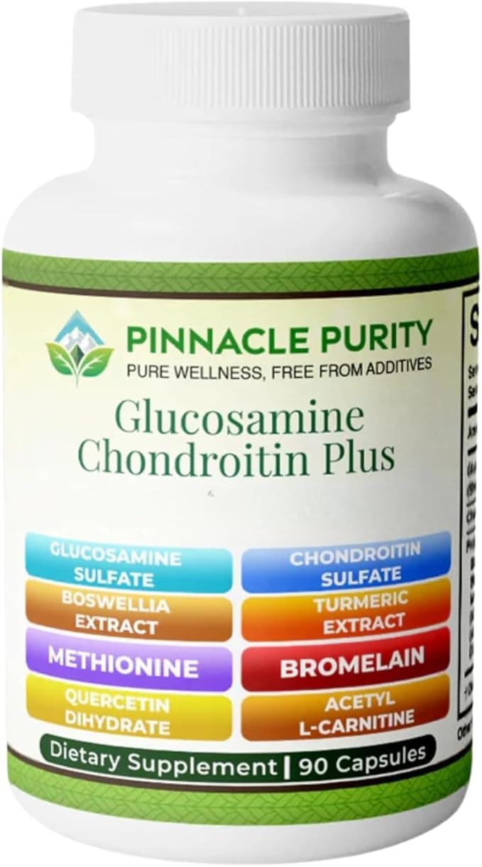 Glucosamine Chondroitin Plus 90 Capsules 30-Day Supply Joint Support Supplement for Men &amp Women with Glucosamine Chondroitin &amp MSM Promotes Flexibility Mobility &amp Active Living