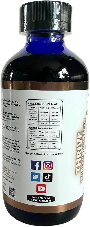 Thrive Whole Body Health (1) 8 oz Carbon 60 C60 C 60 Saturation Level of at Least 0.08 mg/ml