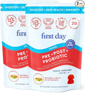 FIRST DAY Teens’ Gut Sustainer Tribiotic Gummies – 3-in-1 Prebiotic Probiotic &amp Postbiotic Supplement – Supports Digestive Skin Oral &amp Immune Health Nutrient Absorption &amp Growth – 60-D