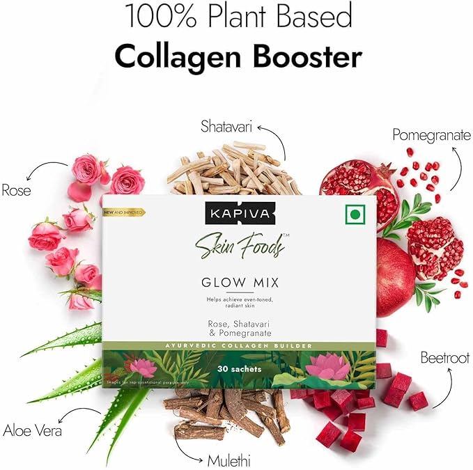 Skin Glow Mix | Ayurvedic Skin Supplement Collagen Powder | Skincare for Glowing &amp Healthy Skin (30 Sachets)