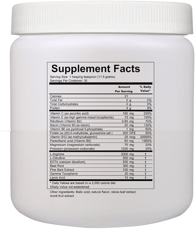 Protect Cardio +EDTA 30 servings 345 grams - Arginine Citrulline Potassium Magnesium Beet Root Pine Bark Gamma Tocopherol &amp Vitamin Co-Factors - Great Tasting All-Natural Sugar-Free Formula