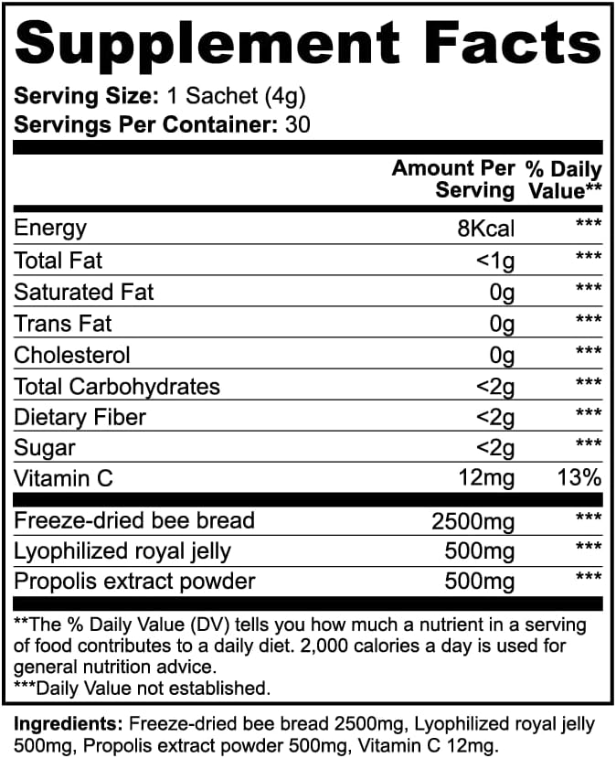 Melvya Bee Bread Powder |Nutrient-Rich Wellness Powder | 30 Servings