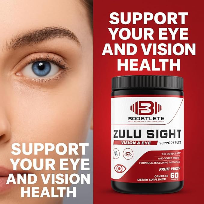 Zulu Sight – Vision &amp Eye Support Supplement with Lutein Zeaxanthin Bilberry &amp Greens Blend – 60 Capsules