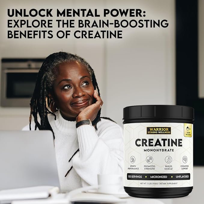 Creatine Monohydrate Powder 1 lb 100 Servings ISO Certified Tested Vegan Unflavored Micronized Powder- Support Muscles Cellular Energy &amp Cognitive Function