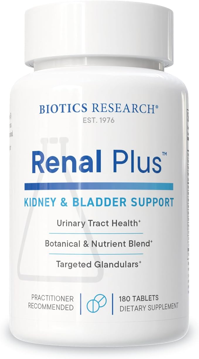 Biotics Research Renal Plus – Botanical Glandular and Nutritional Support for Optimal Renal Function. Kidney Health &amp Supports Urological Function –Ulva ursi Buchu Leaf Echinacea Cranberry–180