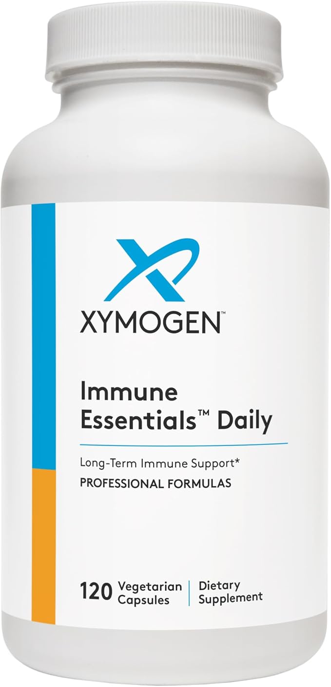 XYMOGEN Immune Essentials Daily - Vitamin C Zinc &amp Quercetin - Daily Immune Antioxidant &amp Respiratory Support - Long-Term Immune Nutrition - Vegan &amp Gluten-Free - 120 Capsules