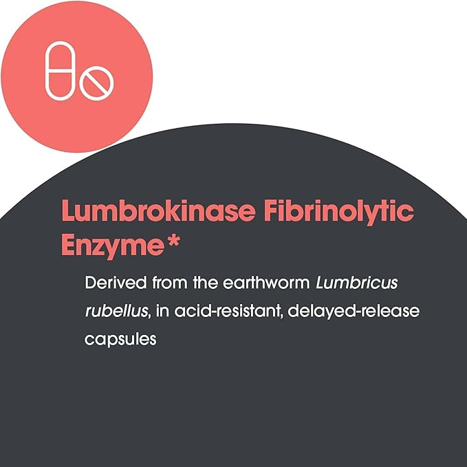 Allergy Research Group ARG Lumbrokinase - 32 mg Lumbrokinase - Circulatory System Support - Delayed-Release Capsules - Gluten-Free &amp Non-GMO - 15 Servings - 30 Capsules