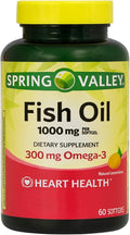 Omega 3 Fish Oil 1000mg – 60 Softgels Omega-3 Supplements for Women and Men Fish Oil Fatty Acid Daily Essential Supplement (Pack of 1)