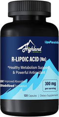 R Lipoic Acid (Na) 300mg per Serving 120 Capsules Up to 5X Improved Absorption Excellent Nutritional Supplement for Healthy Metabolism Support and Antioxidants-1 Bottle