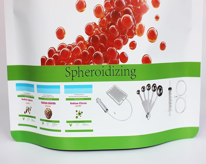 Sodium alginate50G + Calcium Chloride50G + Sodium Citrate50G+ +Caviar Box + Measuring Spoon + Ball Tool + Production Tutorial-Molecular Gastronomy | Sphere Set | raw Materials
