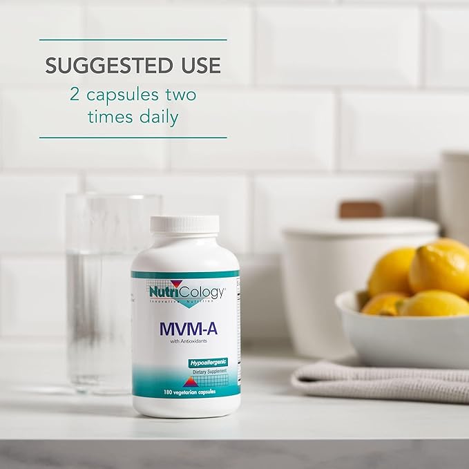 Nutricology MVM-A - Comprehensive Multivitamin Supplement with Minerals - Active B Vitamins Folate Iron &amp More - Antioxidant Activity &amp Overall Wellness Support - 90 Servings - 180 Capsules