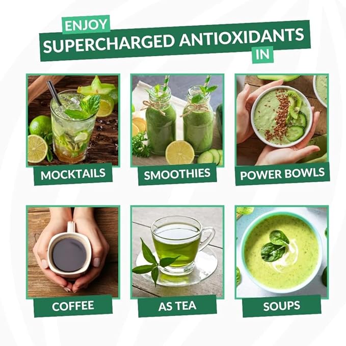 Amla Powder &amp Decaf Green Tea Superfood Supplement 20x Ultra Concentrated Amla Oolong Tea and Indian Gooseberries Organic Vegan 90 Servings