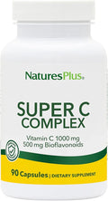 NaturesPlus Super C Complex - 90 Capsules - 1000 mg Vitamin C + 500 mg Bioflavonoids - Vegetarian Gluten Free - 45 Servings