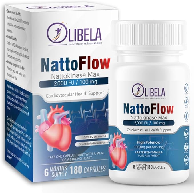 Nattokinase Supplement 2000FU 180 Vegan Capsules | Fermented Enzyme Supplement for Circulation &amp Cardiovascular Wellness | Non-GMO Plant-Based 6 Month Supply Supplements (3)