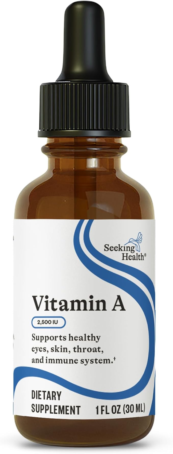 Seeking Health vitamin A Drops - Eye &amp Skin Health Supplement with Retinyl Palmitate - Liquid Vitamin Support with Antioxidant Support - Soy-Free &amp Gluten-Free - 1 fl oz 1500mcg (600 Servings