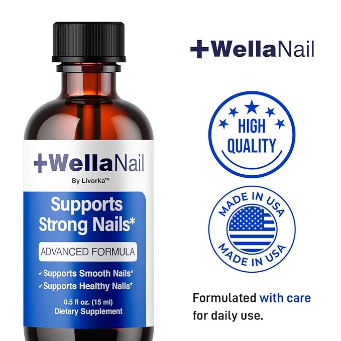 (2 Pack) WellaNail Drops - Official Wella Nail Advanced Liquid Drop Supplement - Maximum Strength All Natural WellaNail Premium Support for Overall Health &amp Wellness Reviews 2 Bottles for 2 Mont