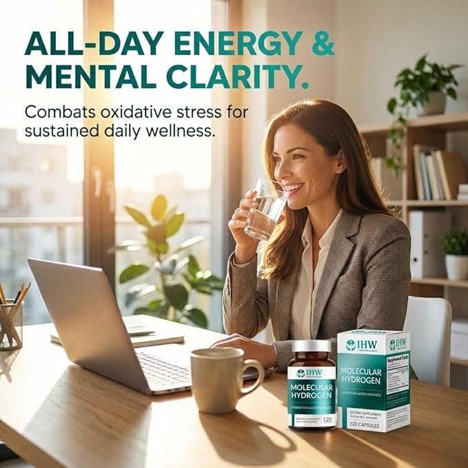 Hydrogen Water Tablets 12ppm with Magnesium 120 Tablets Brain Health Cognition Function Cellular Energy Boost Antioxidant Promote Metabolism Non-GMO &amp Gluten Free