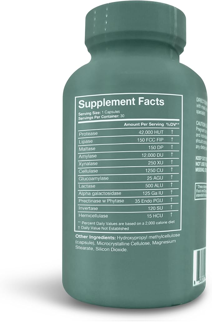 Terra Health Essentials Digestive Catalyst | Reduce IBS | Amylase Protease &amp Glucoamylase (1 Bottle 60 Capsules)