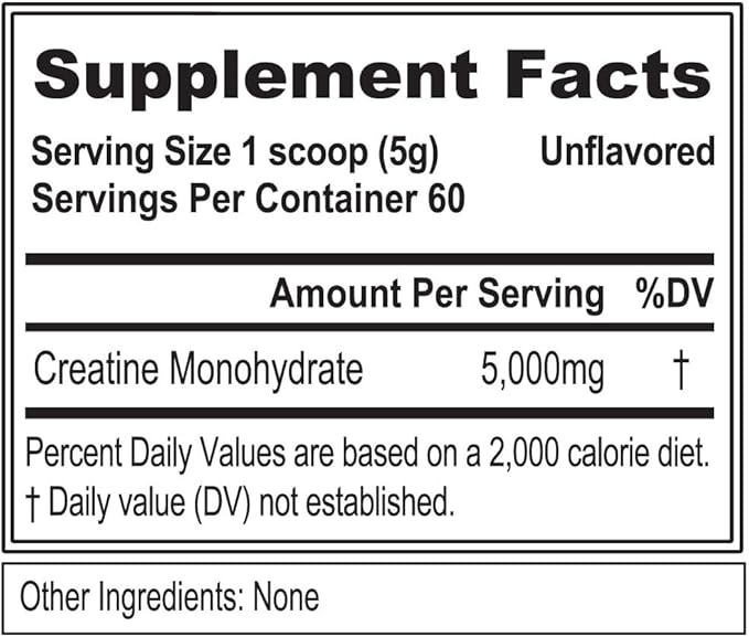Pure Creatine Monohydrate Powder 5g (Unflavored 60 Servings) Plus L-Arginine and L-Citrulline Nitric Oxide Complex (Unflavored 75 Servings)