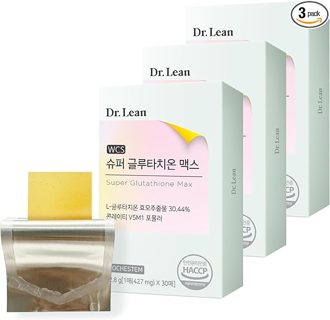 Dr. Lean Super Glutathione Max – 427mg High-Potency Glutathione Strips with Niacin Collagen &amp Hyaluronic Acid | Fast-Melt ODF Antioxidant Skin &amp Liver Support K-Beauty Made in Korea (3Pac