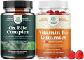 Bundle of Digestive Enzymes with Ox Bile Supplements for No Gallbladder for Pancrease Cleanse &amp Detox and Potent Vitamin B6 Gummies for Adults - Vitamin B Complex Supplements for Nervous System