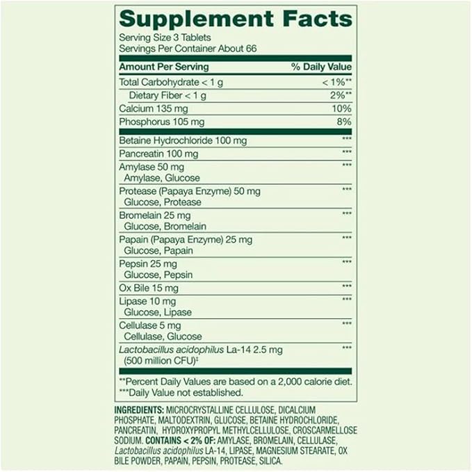 H4U Spring Valley Probiotic Multi-Enzyme Digestive Formula Tablets for Digestive Health 200 Count
