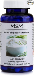 Hekma Center MSM Methyl Sulfonyl Methane - Sulfur - 100 Capsules for Hair Nail and Skin - Vegan
