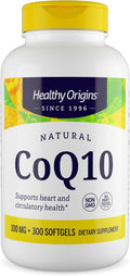 Healthy Origins® CoQ10 100 mg – Natural Trans-Isomer Ubiquinone – Yeast Fermented Supports Heart Health &amp Cellular Energy – Non-GMO 300 Softgels
