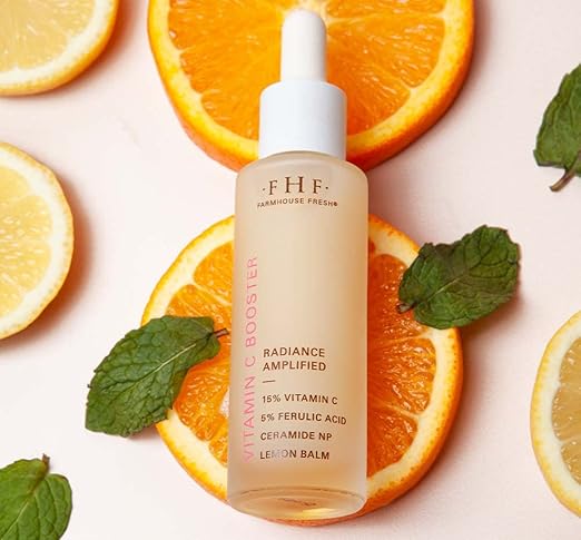FarmHouse Fresh Vitamin C Face Serum. Hydrating &amp Brightening Serum Boost Radiance &amp Reduce Wrinkles. Vitamin C Booster 1 Fl. Oz.