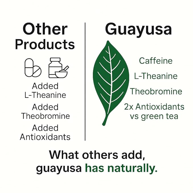 GREEN GUAYUSA TEA BAGS by PACHA | 100 Tea Bags | 1.5g leaf in each | ~33 mg Caffeine per cup | Clean &amp Balanced Energy |