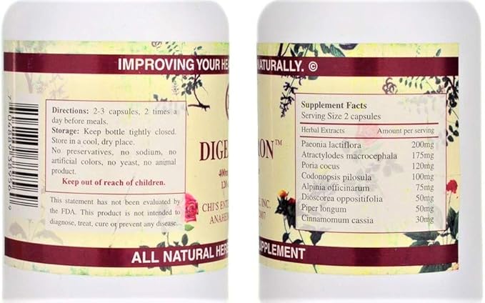 Chi's Enterprise Digestron 450mg/capsule 120 capsules