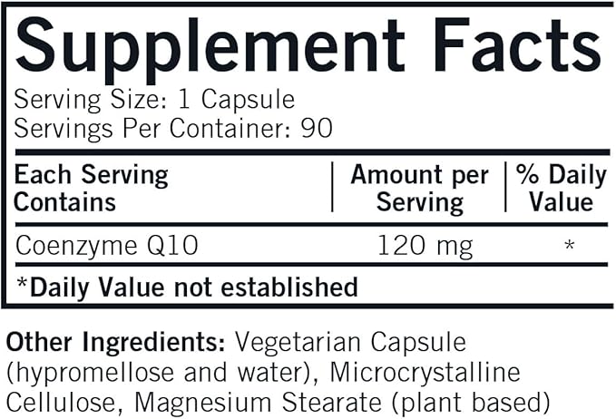 Coenzyme Q10 120 mg Capsules - Hypo - 90 ct