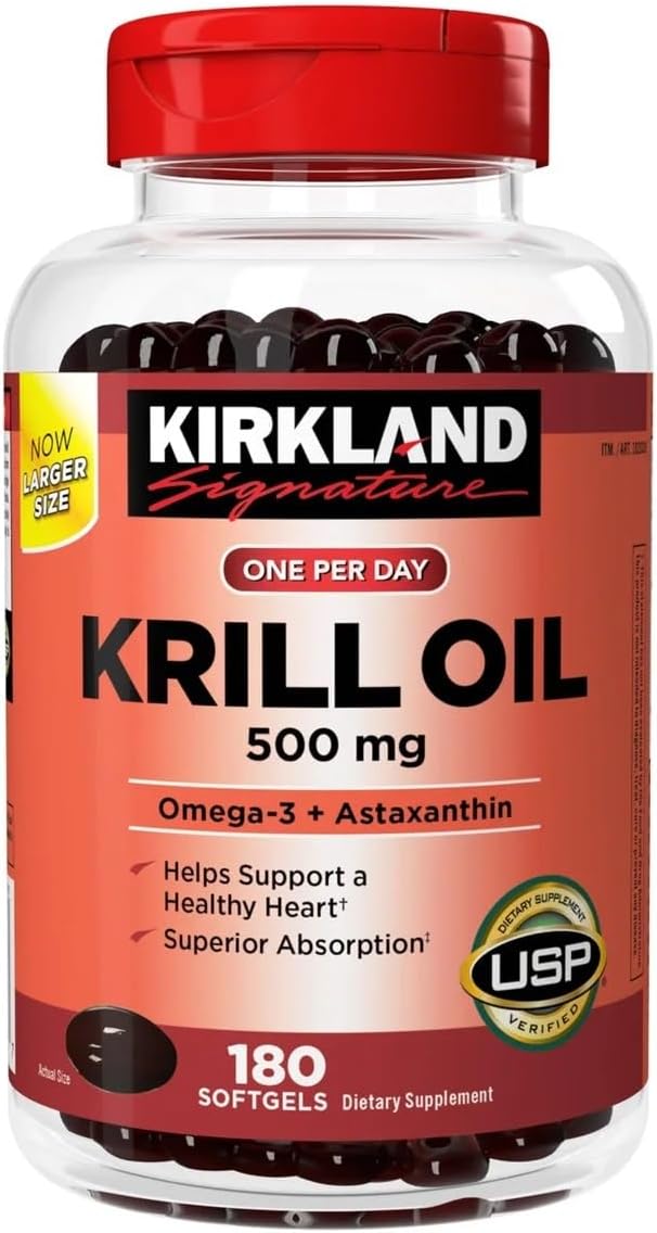 KIRKLAND Signature Krill Oil 500mg 180 Softgels