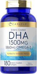 Carlyle DHA Supplement 1500mg | 180 Softgels | Omega-3 Supplement | Non-GMO Gluten Free