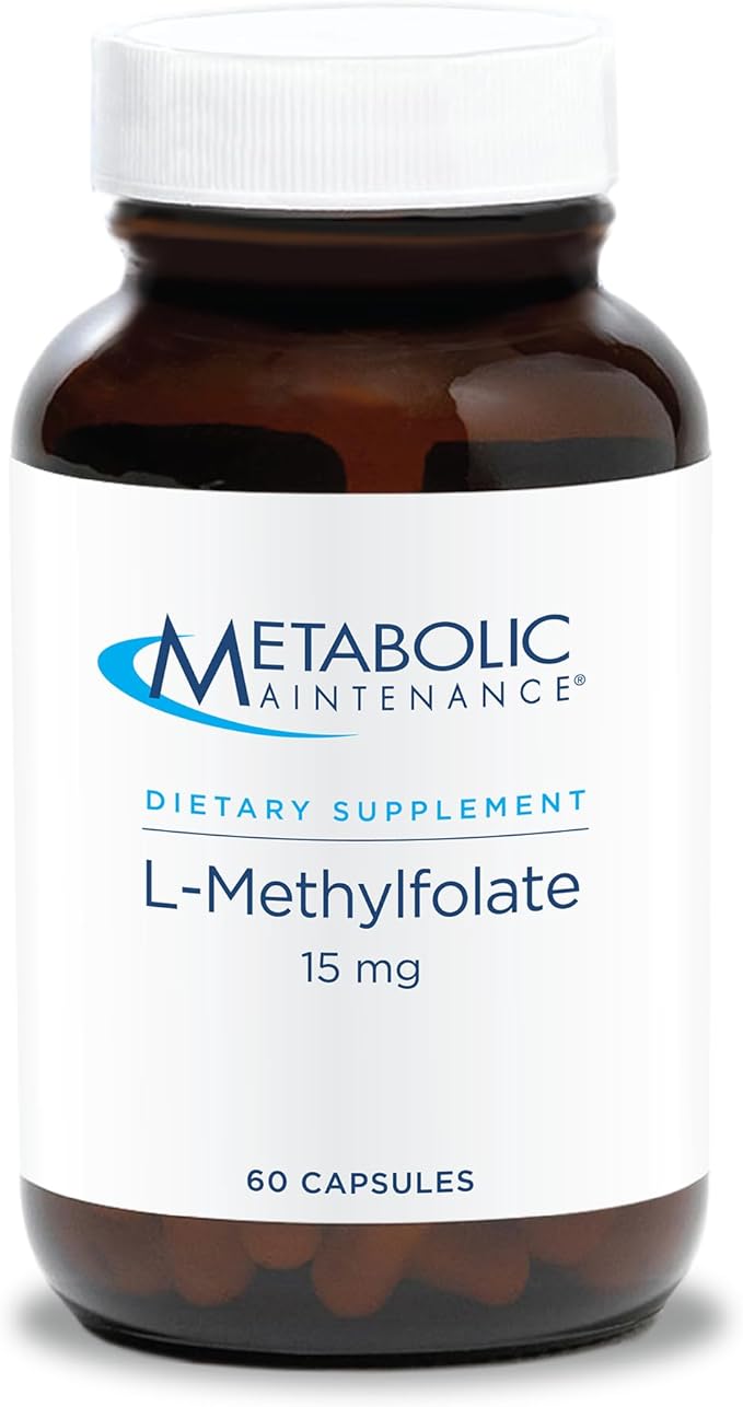 Metabolic Maintenance L-Methylfolate 15 mg - Supports a Healthy Mindset - Active Folate for Methylation Support &amp Biochemical Reactions - Highly Bioavailable - 60 Servings - 60 Capsules