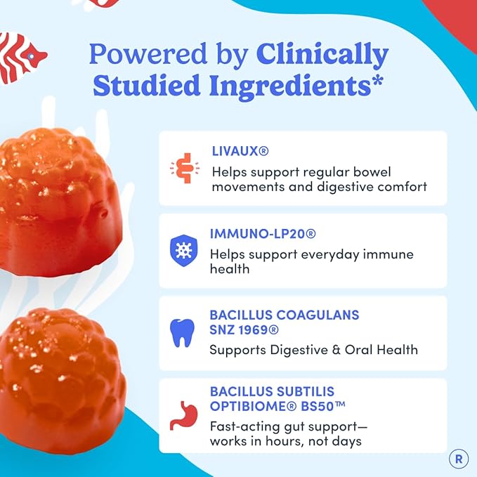 FIRST DAY Teens’ Gut Sustainer Tribiotic Gummies – 3-in-1 Prebiotic Probiotic &amp Postbiotic Supplement – Supports Digestive Skin Oral &amp Immune Health Nutrient Absorption &amp Growth – 30-D