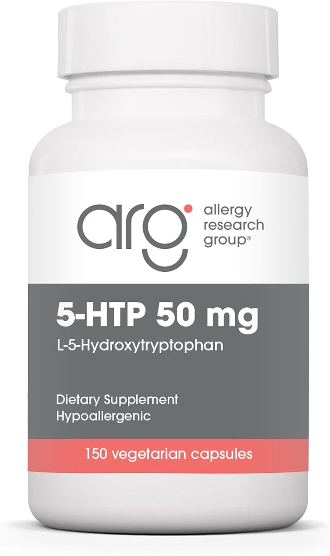 Allergy Research Group 5-HTP 50mg Supplement - Serotonin for Men &amp Women Sleep Support L-5-Hydroxytryptophan Pure Vegetarian Capsules - 150 Count