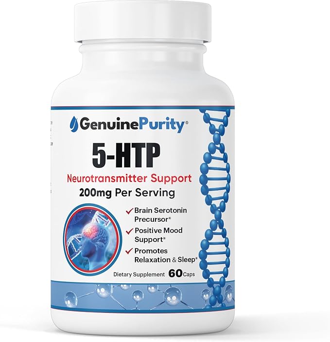 5HTP Supplement – 200mg per Capsule with Calcium for Absorption – 5-HTP Supports Restful Sleep Calm Mood &amp Emotional Balance – Plant-Based Daily Wellness – 60 Capsules