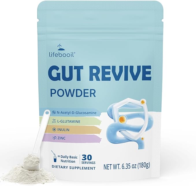 Leaky Gut Powder with L-Glutamine Prebiotic Licorice Slippery Elm Bark for Gut Health &amp Digestive Health Super Gut Powder Unflavoured - (30 Servings 6.30 Oz)